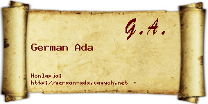 German Ada névjegykártya